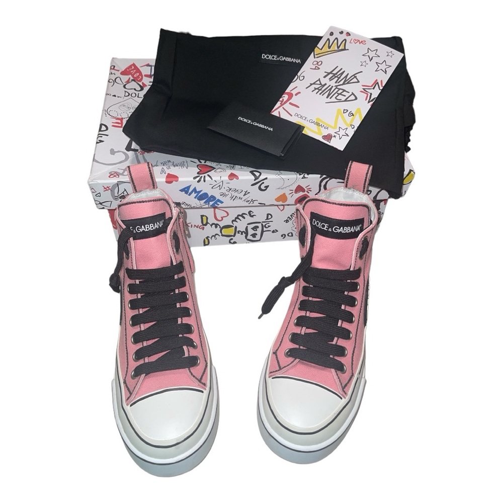 DOLCE & GABBANA

High-Top Marker‎ Trim Sneakers - Pink - Picture 7 of 10